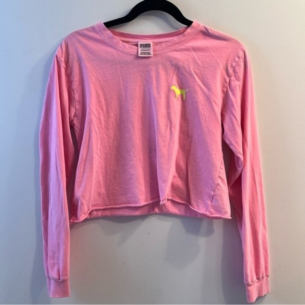 Victoria Secrets Pink Women's Long Sleeve Pink Crop Top